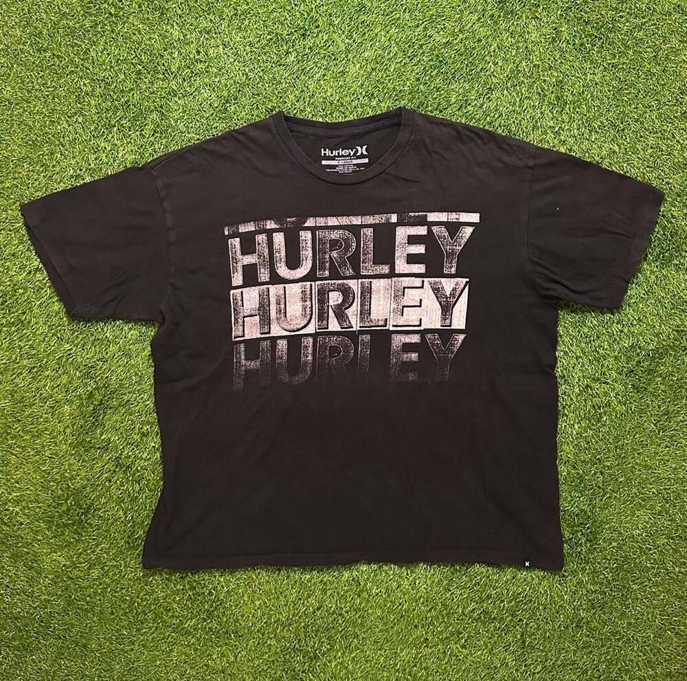 Hurley Men's Black Graphic Print Short Sleeve T-Shirt Size XL